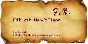 Fürth Napóleon névjegykártya